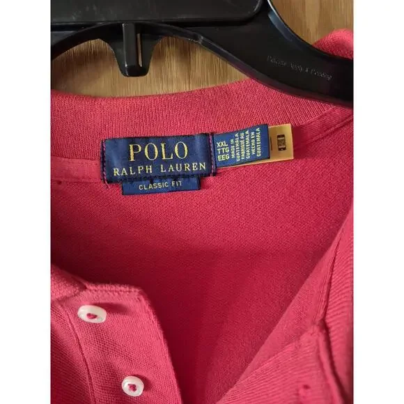Polo Ralph Lauren Performance Polo 2XL Classic Red Blue Pony Logo Golf Shirt NWT - Picture 7 of 9